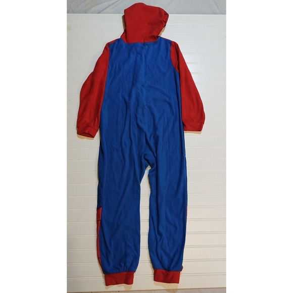 Kids Spiderman Pajamas One Piece Hooded Costume Size 8 Marvel - Picture 2 of 4